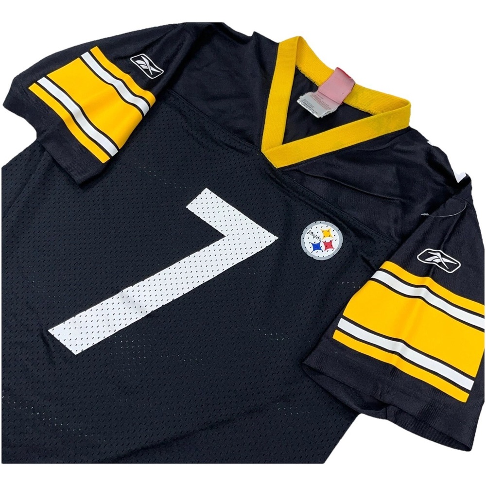 Vintage Pittsburgh Steelers Jersey Youth Large Black Big Ben Roethlisberger Boys - Picture 3 of 9